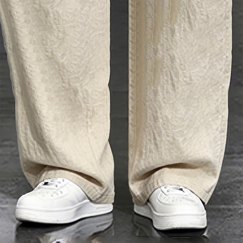 Buddha Stones Pantalones largos casuales de primavera/verano con cordón ajustable, color liso, para hombre, pierna recta, con bolsillo. - image 7