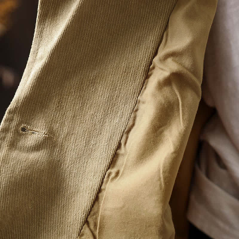 Chaqueta de mujer de manga larga, media, con bolsillos, botones, cuello de solapa y estampado de Buddha Stones para primavera y otoño. - image 10