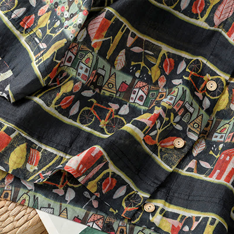 Camisa de mujer de poliéster con cuello en V, diseño de botones y estampado de Buddha Stones. - image 15