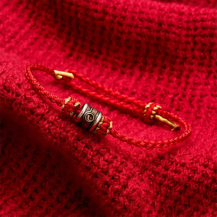 Buddha Stones Pulsera de armonía de hilo rojo Yin Yang de cobre - image 4