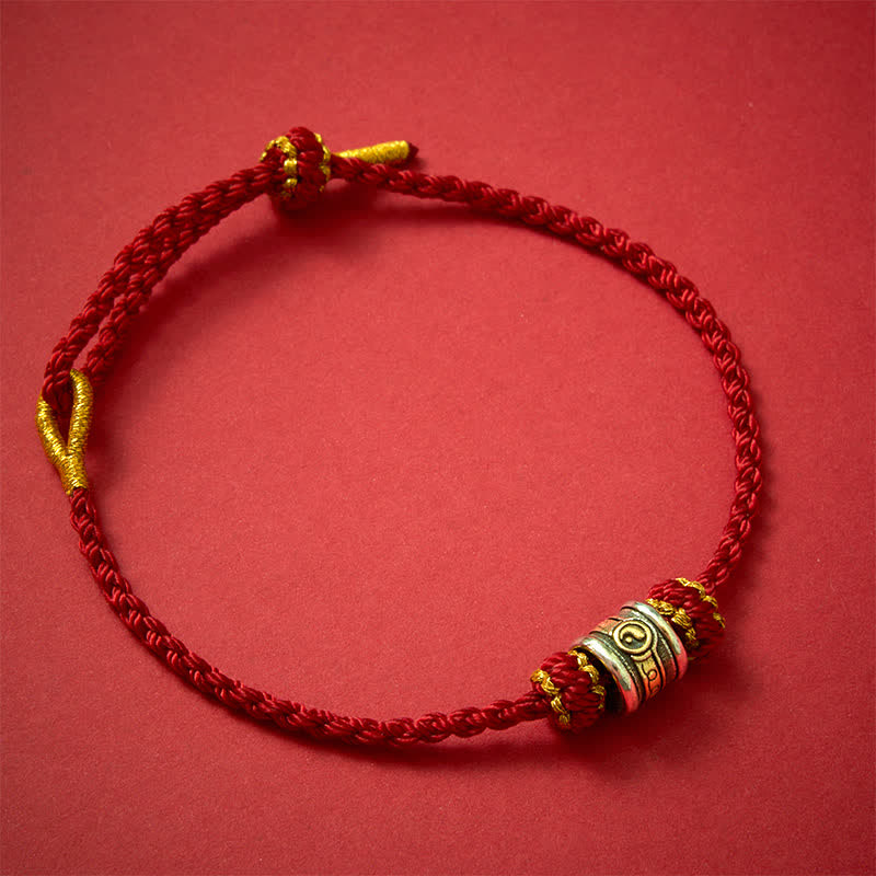 Buddha Stones Pulsera de armonía de hilo rojo Yin Yang de cobre - Hilo rojo oscuro - image 15