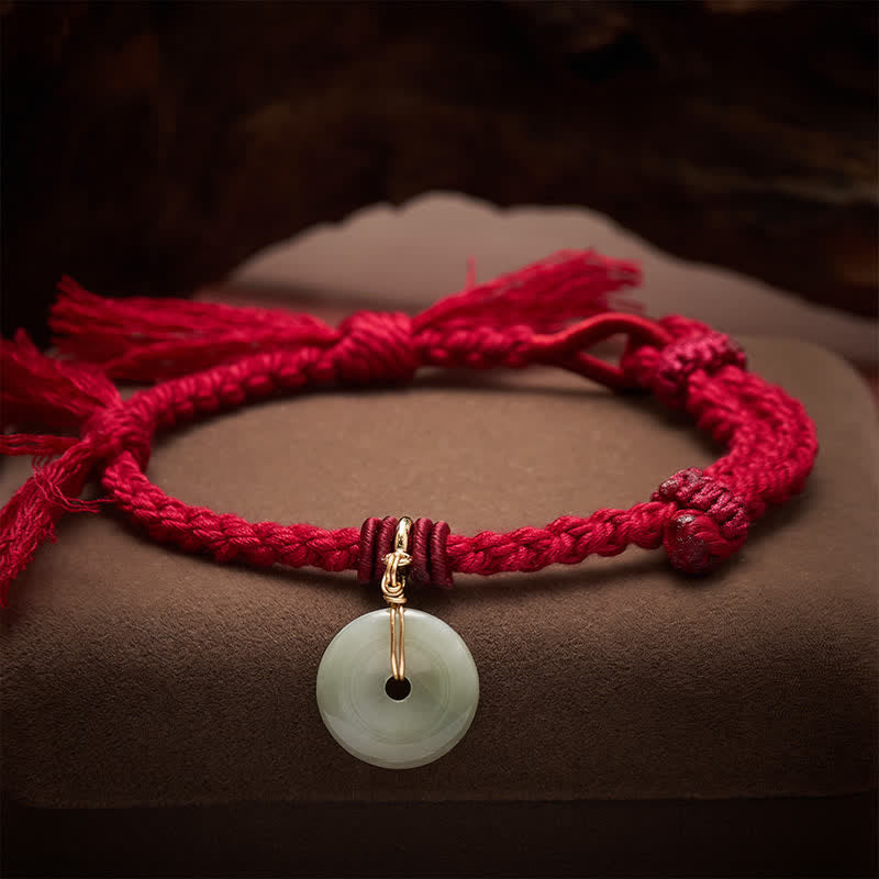 Buddha Stones Pulsera de la fortuna con hebilla de la paz y cordón rojo - image 2