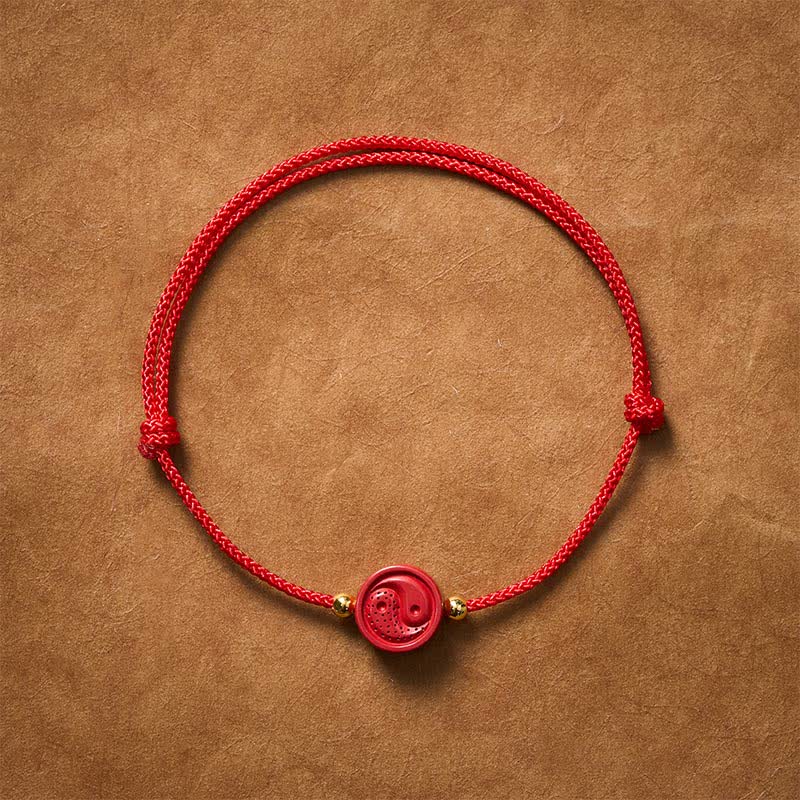 Buddha Stones Pulsera de equilibrio de hilo rojo Yin Yang - 5,9–6,7 pulgadas (15–17 cm) - image 0