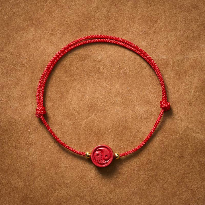 Buddha Stones Pulsera de equilibrio de hilo rojo Yin Yang - 5,9–6,7 pulgadas (15–17 cm) - image 0