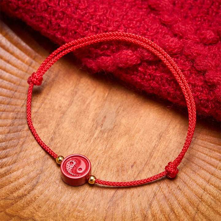Buddha Stones Pulsera de equilibrio de hilo rojo Yin Yang - image 1