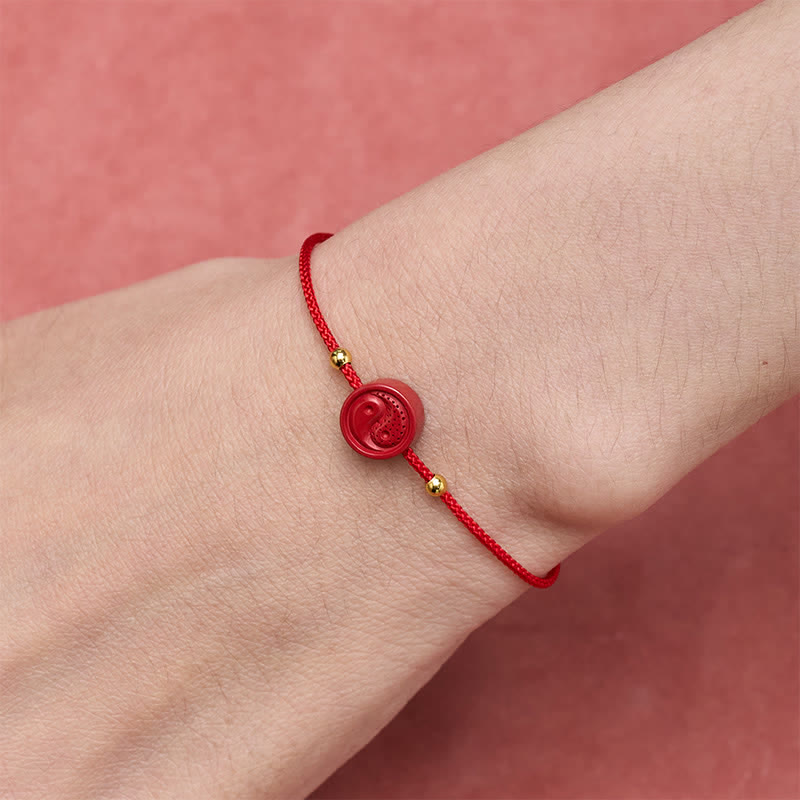 Buddha Stones Pulsera de equilibrio de hilo rojo Yin Yang - image 4