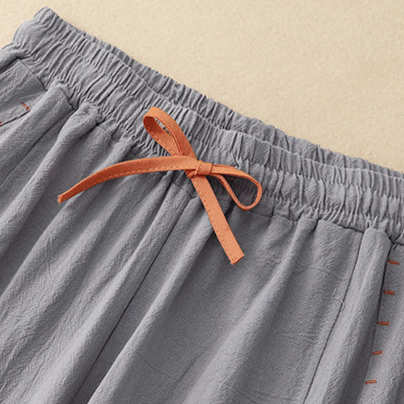 Pantalones anchos para mujer con diseño sencillo, cordón ajustable y bolsillos, estampado Buddha Stones. - image 16