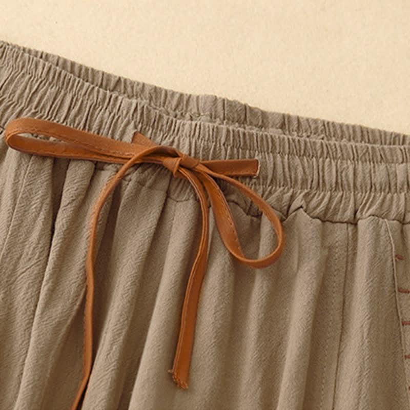 Pantalones anchos para mujer con diseño sencillo, cordón ajustable y bolsillos, estampado Buddha Stones. - image 1