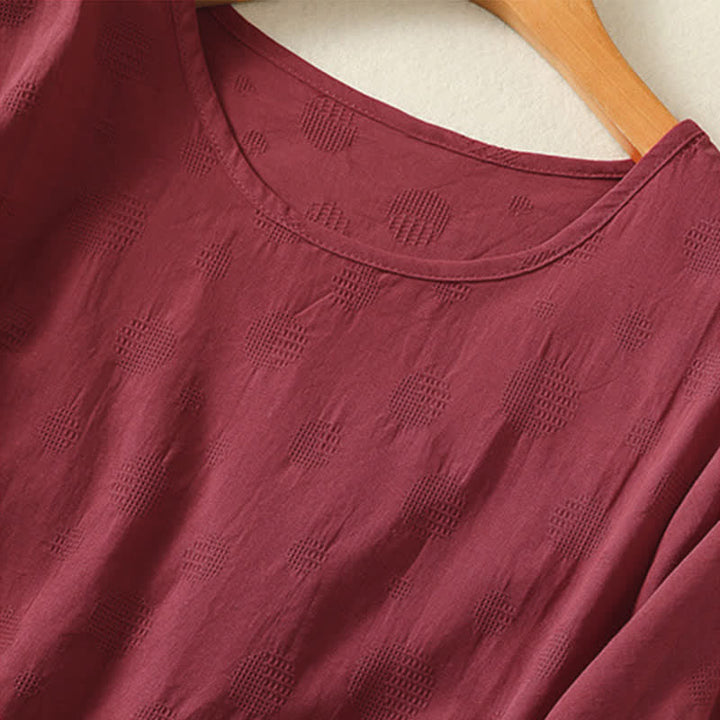 Camiseta de manga corta holgada para mujer con diseño de Buddha Stones y cuello redondo liso. - image 16