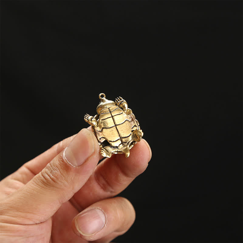 Buddha Stones Llaveros articulados de latón con forma de tortuga, símbolo de prosperidad. - image 12
