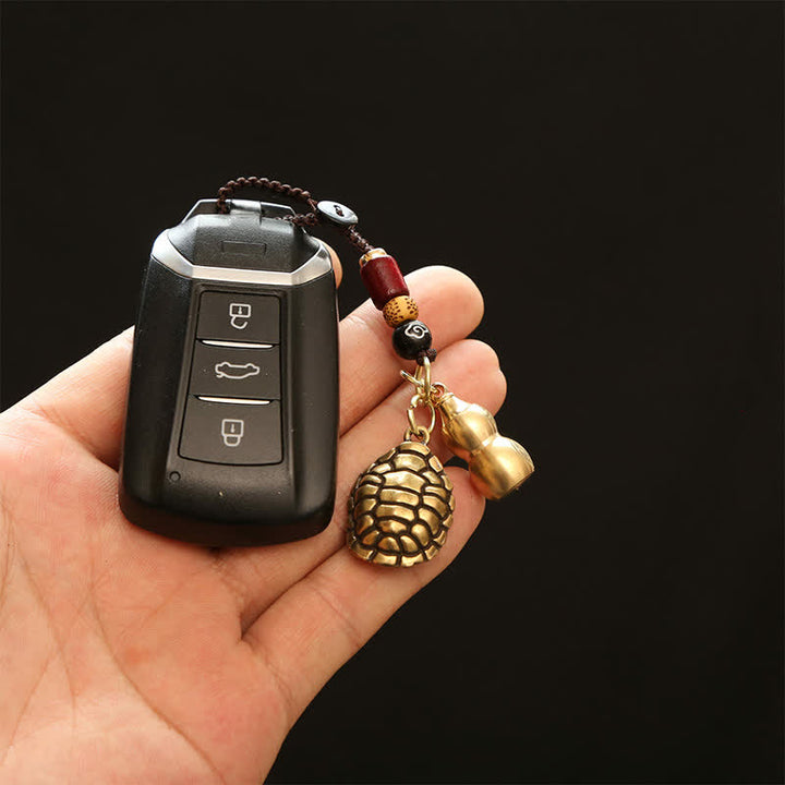 Buddha Stones Llaveros de protección con forma de tortuga de latón, Pi Xiu y monedas de los cinco emperadores. - image 15