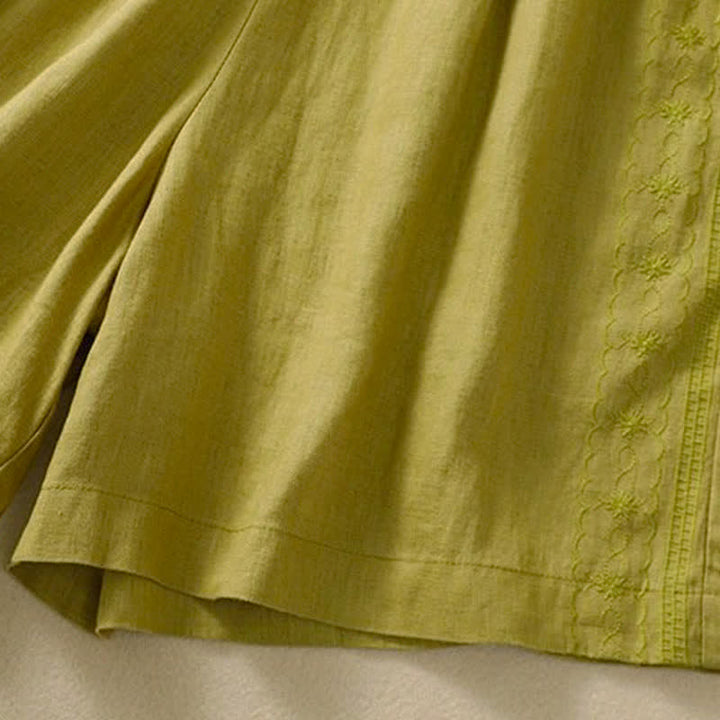 Pantalones cortos de mujer con cordón ajustable, bolsillos y estampado floral informal de Buddha Stones. - image 19