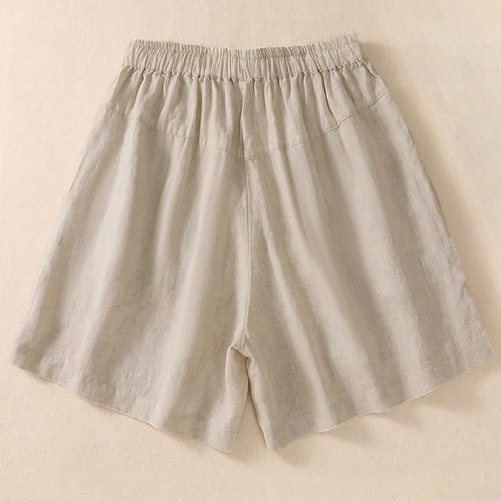 Pantalones cortos de mujer con cordón ajustable, bolsillos y estampado floral informal de Buddha Stones. - image 10