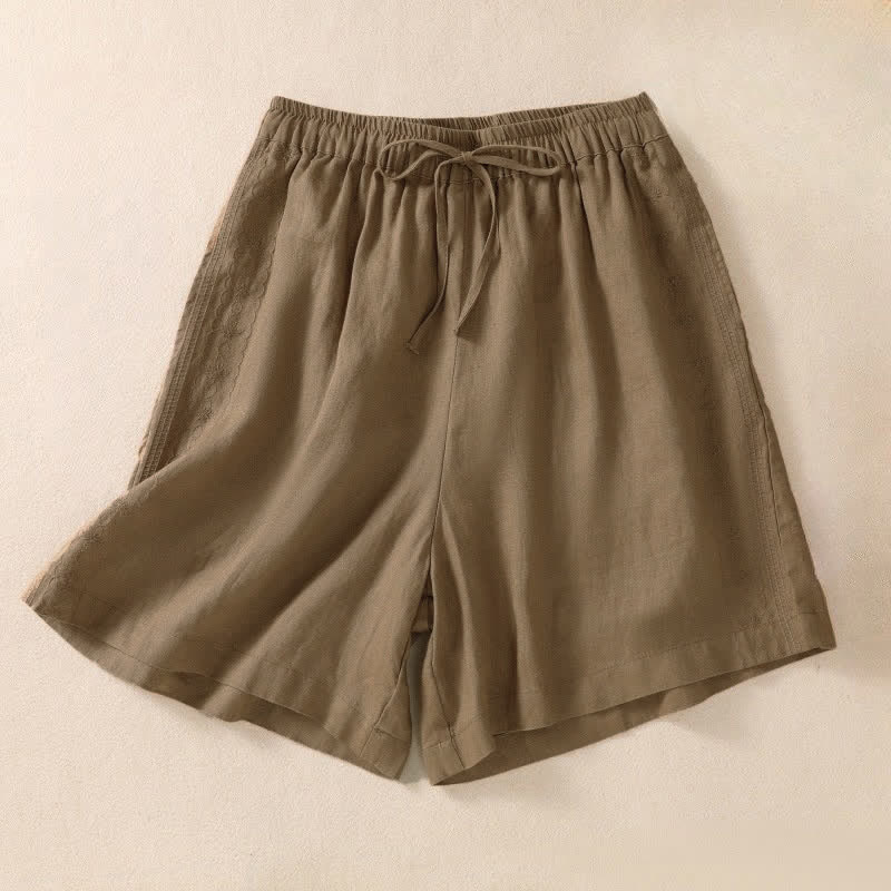 Pantalones cortos de mujer con cordón ajustable, bolsillos y estampado floral informal de Buddha Stones. - Perú - US8-10，UK/AU12-14，EU40-42 (2XL) - image 6