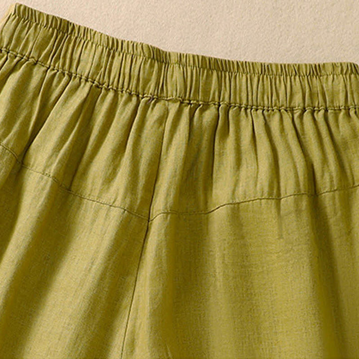 Pantalones cortos de mujer con cordón ajustable, bolsillos y estampado floral informal de Buddha Stones. - image 18