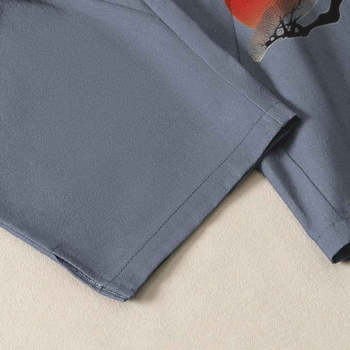 Buddha Stones Pantalones de hombre de algodón puro con estampado Zen Bonsai Sunset, cordón ajustable y corte cónico, con bolsillos. - image 5