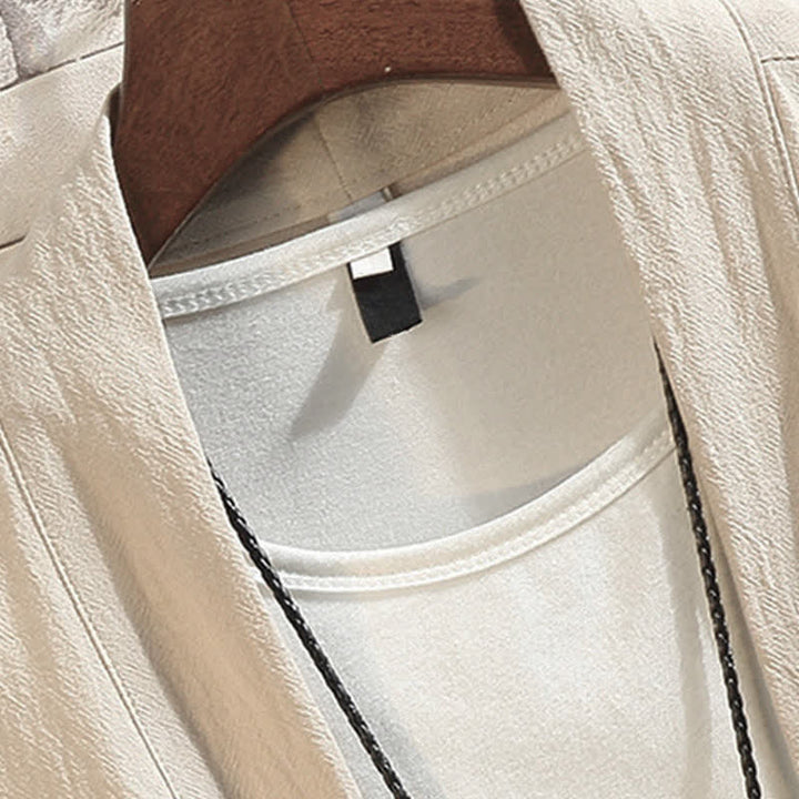 Buddha Stones Kimono de manga tres cuartos para hombre, estilo casual vintage, con bordado de grulla, ideal para primavera y verano. - image 21