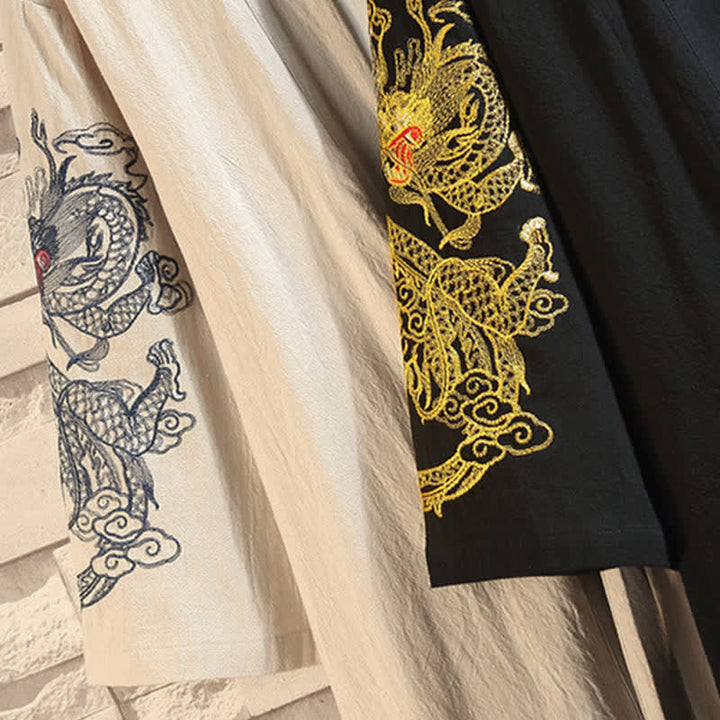 Buddha Stones Kimono de manga tres cuartos para hombre, estilo casual vintage, con bordado de grulla, ideal para primavera y verano. - image 33