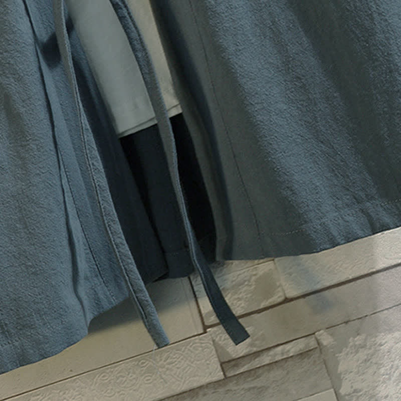 Buddha Stones Kimono de manga tres cuartos para hombre, estilo casual vintage, con bordado de grulla, ideal para primavera y verano. - image 10