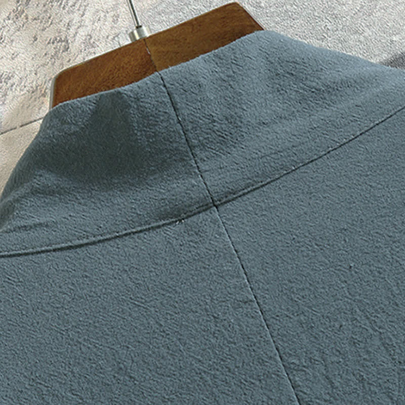 Buddha Stones Kimono de manga tres cuartos para hombre, estilo casual vintage, con bordado de grulla, ideal para primavera y verano. - image 3