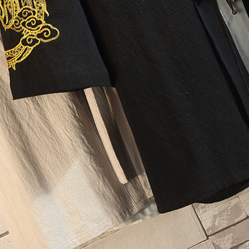 Buddha Stones Kimono de manga tres cuartos para hombre, estilo casual vintage, con bordado de grulla, ideal para primavera y verano. - image 34