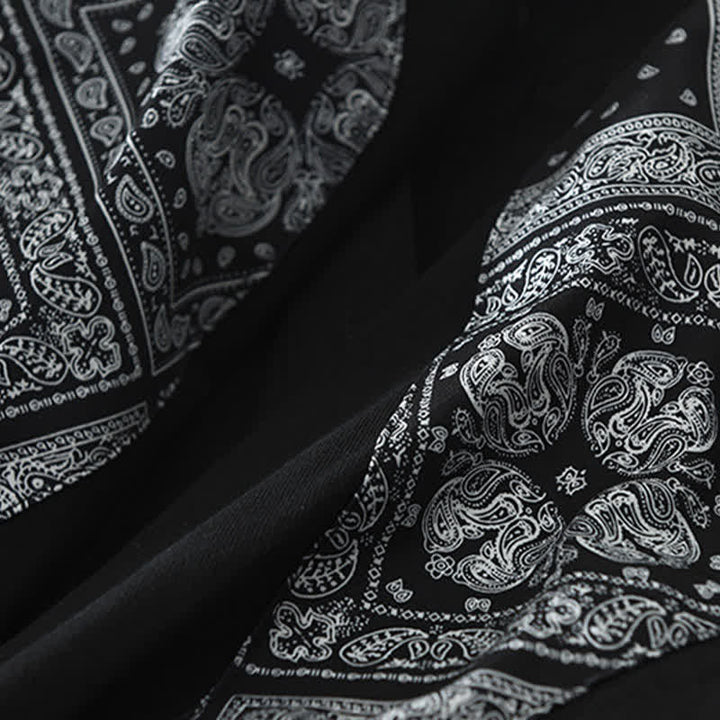Buddha Stones Camisa de manga larga de algodón con botones y estampado paisley para hombre, estilo casual de otoño, con bolsillo de parche. - image 4