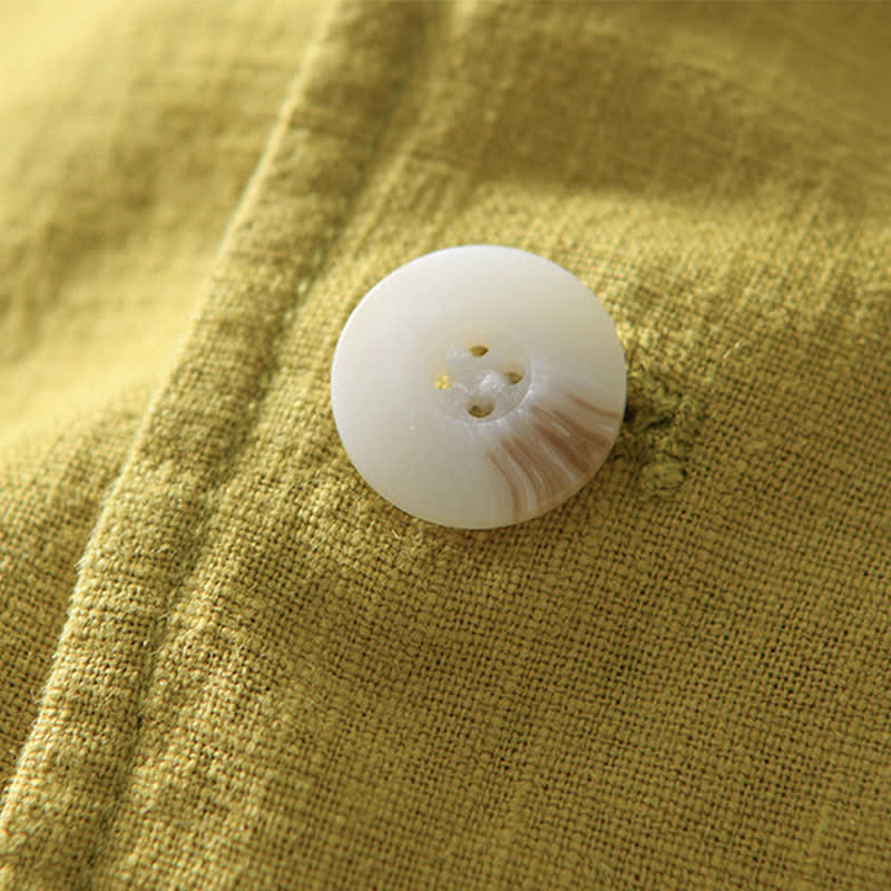 Buddha Stones Chaqueta de hombre minimalista informal de ramio y algodón con solapa y bolsillos, ideal para primavera y otoño. - image 13