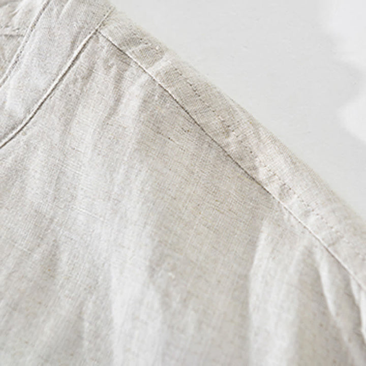 Buddha Stones Chaqueta de hombre de estilo casual minimalista con cuello mandarín, cremallera y diseño liso, ideal para primavera y verano. - image 5
