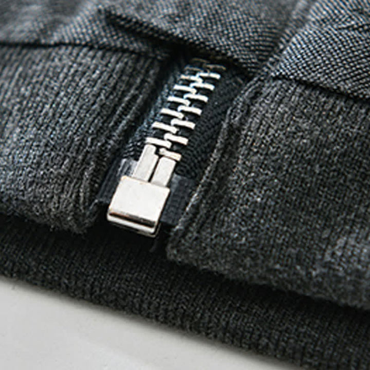 Buddha Stones Chaqueta de hombre de estilo casual minimalista con cuello mandarín, cremallera y diseño liso, ideal para primavera y verano. - image 15