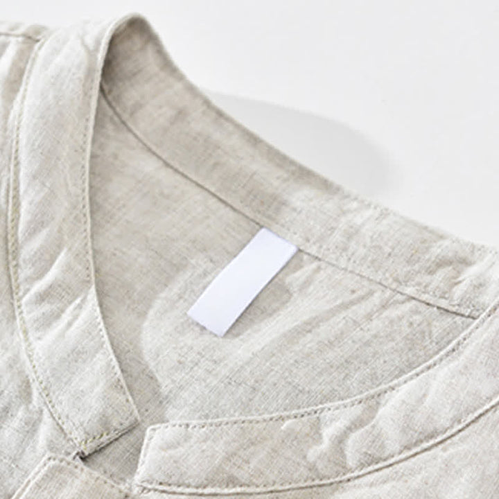 Buddha Stones Chaqueta de hombre de estilo casual minimalista con cuello mandarín, cremallera y diseño liso, ideal para primavera y verano. - image 4