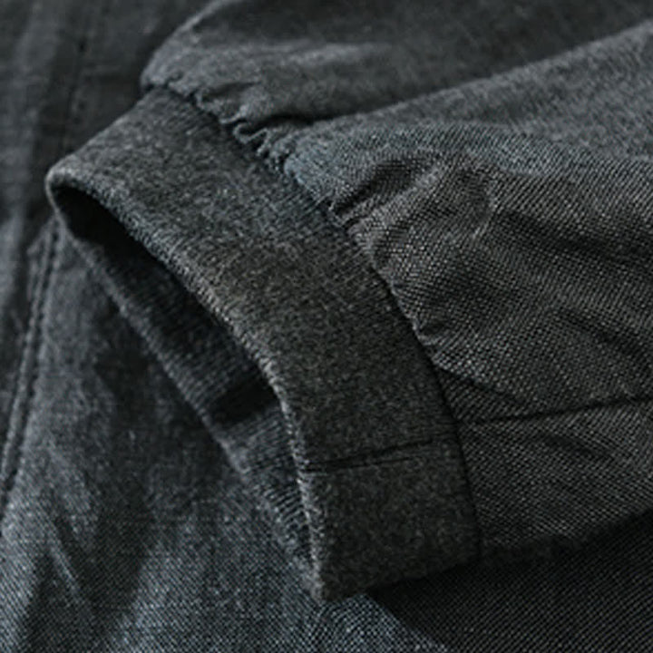 Buddha Stones Chaqueta de hombre de estilo casual minimalista con cuello mandarín, cremallera y diseño liso, ideal para primavera y verano. - image 16