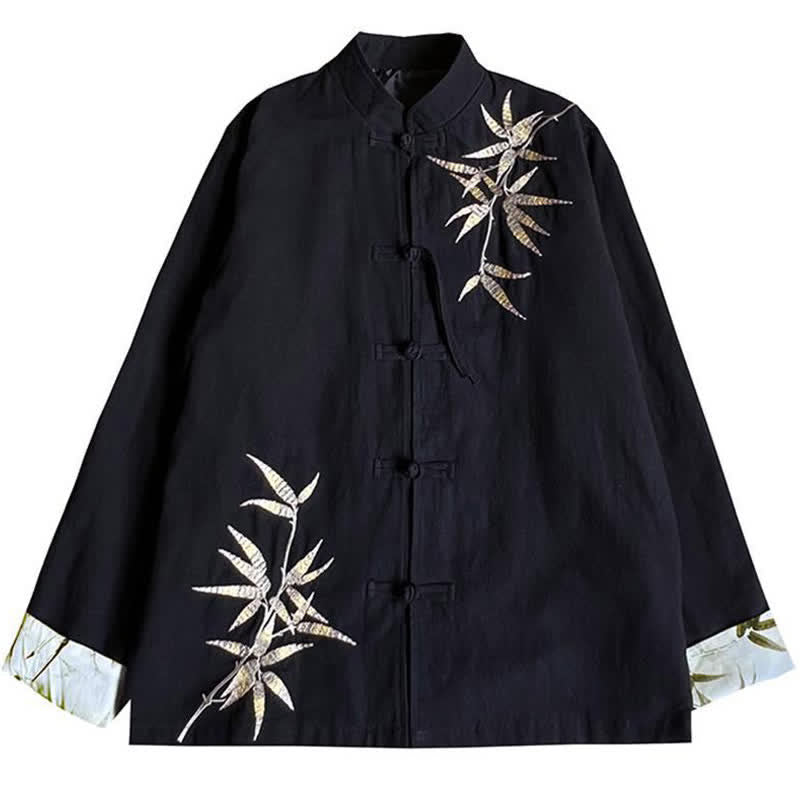 Buddha Stones Chaqueta de hombre de estilo Tang vintage con botones de rana, de bambú, algodón y lino, ideal para otoño e invierno. - image 21
