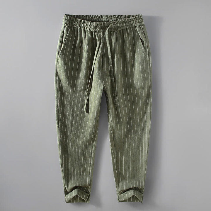 Buddha Stones Pantalones cortos casuales de primavera/verano con cordón ajustable y rayas, pantalones ajustados para hombre con bolsillos. - Verde oliva - US/UK/AU42, EU52 (3XL) - image 11