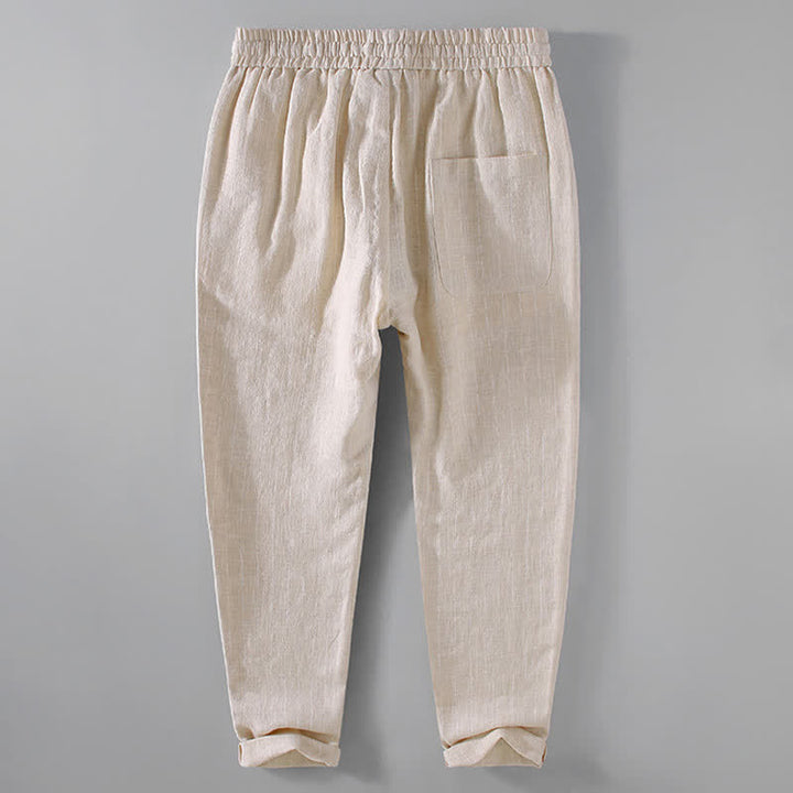Buddha Stones Pantalones cortos casuales de primavera/verano con cordón ajustable y rayas, pantalones ajustados para hombre con bolsillos. - image 3