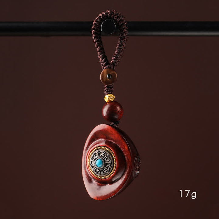 Buddha Stones Llaveros de sabiduría de sándalo rojo Om Mani Padme Hum Yuanbao - image 1