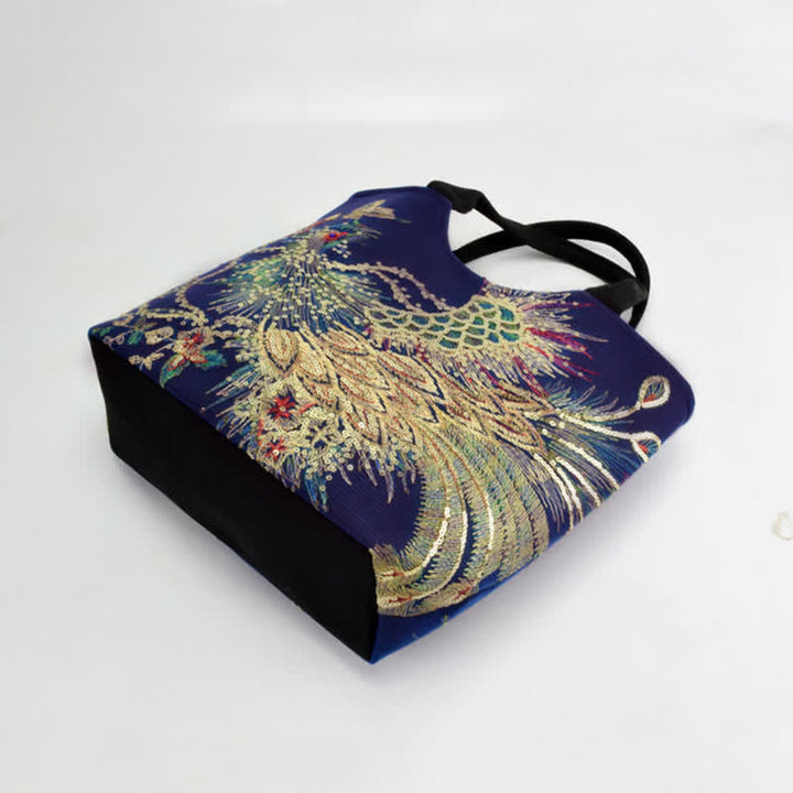 Bolso tote con bordado de pavo real y Buddha Stones, bolso de hombro, bolso cruzado - image 6
