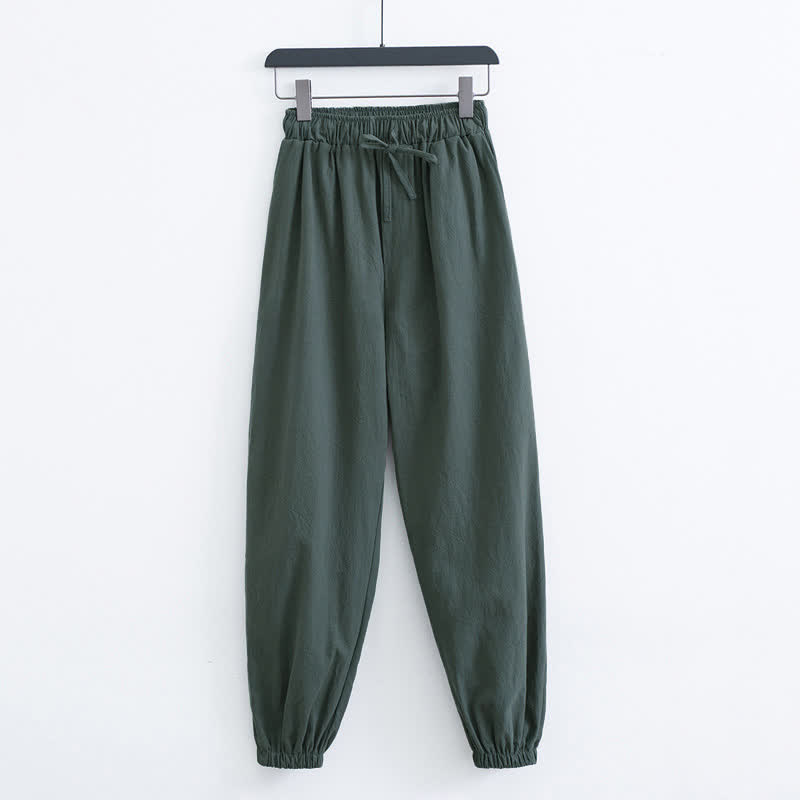Pantalones harem casuales de algodón para hombre con estampado de Buddha Stones, color liso y bolsillos. - Gris pizarra oscuro - US/UK/AU44, EU54 (4XL) - image 10