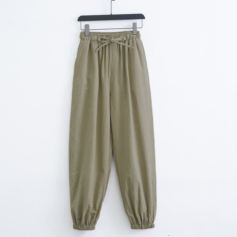Pantalones harem casuales de algodón para hombre con estampado de Buddha Stones, color liso y bolsillos. - Caqui oscuro - US/UK/AU44, EU54 (4XL) - image 6