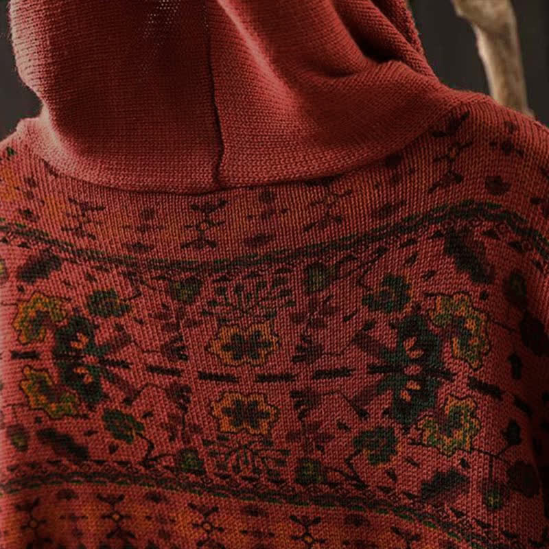 Sudadera con capucha de punto de manga larga para mujer, de algodón, con estampado geométrico de rayas y Buddha Stones otoño. - image 6
