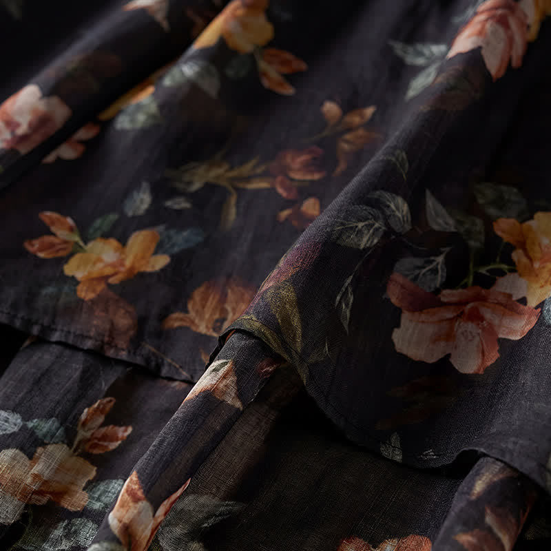 Buddha Stones Camisas de manga larga para mujer estilo boho con cordón ajustable y estampado floral, ideales para primavera y verano. - image 10