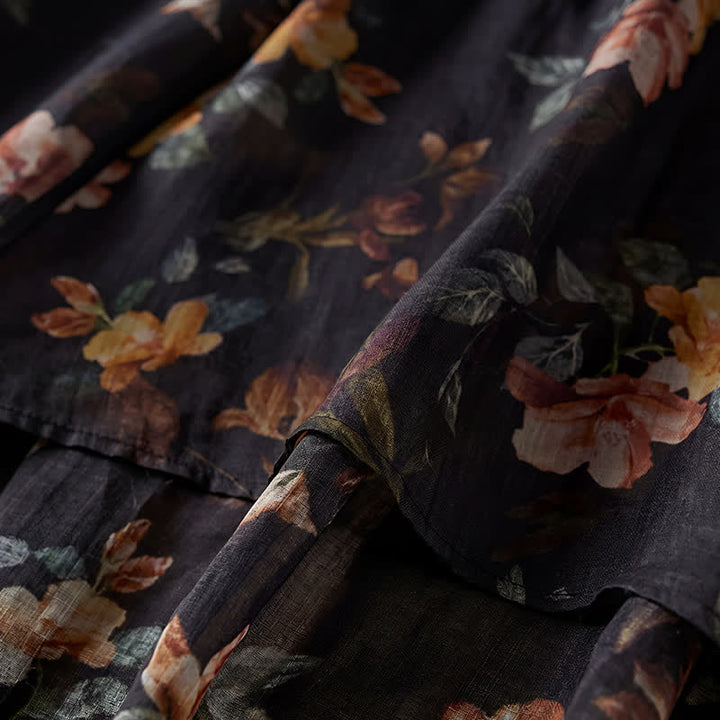 Buddha Stones Camisas de manga larga para mujer estilo boho con cordón ajustable y estampado floral, ideales para primavera y verano. - image 10