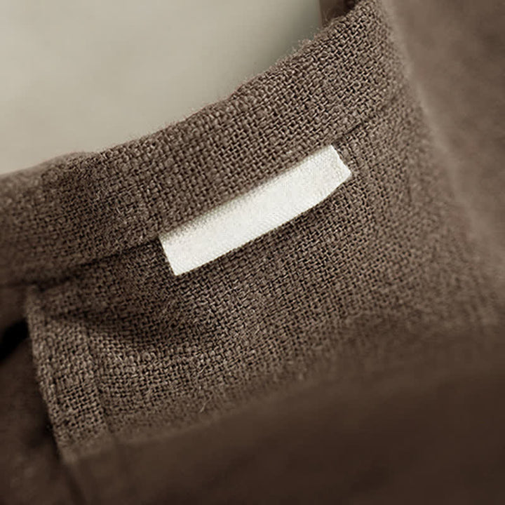 Buddha Stones Pantalones tobilleros lisos con cordón ajustable para hombre, estilo casual de primavera/verano, con pierna recta y bolsillo. - image 7
