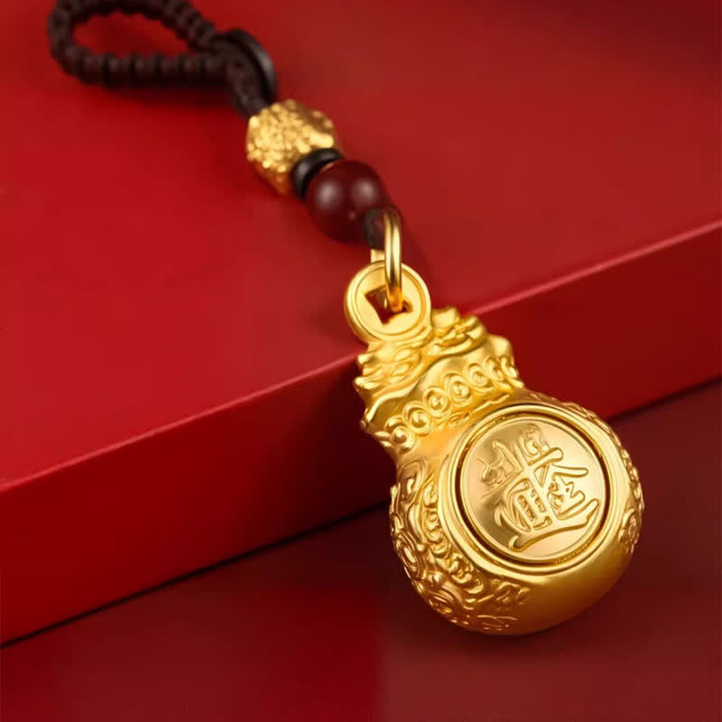 Buddha Stones Llaveros con monedas y bolsa de dinero del zodíaco chino en tono dorado y cobre para "Hacer fortuna cada día". - image 1