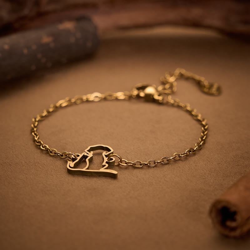 Buddha Stones Pulsera con colgante minimalista de acero de titanio para perro y gato, cadena protectora - image 1