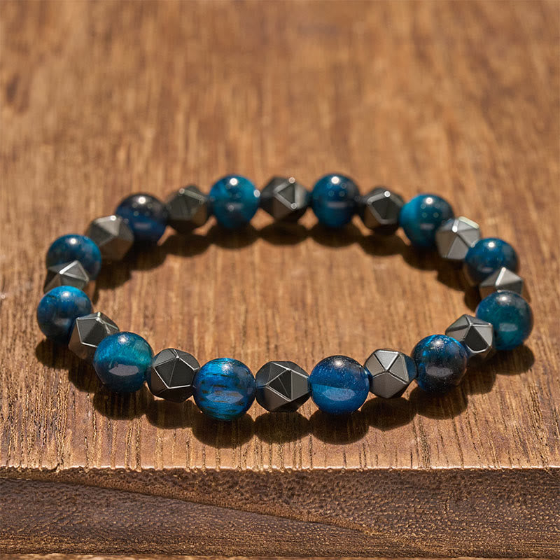Buddha Stones Pulsera de fuerza con hematita facetada ojo de tigre - image 20
