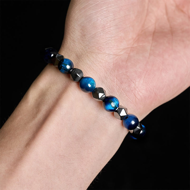Buddha Stones Pulsera de fuerza con hematita facetada ojo de tigre - image 21