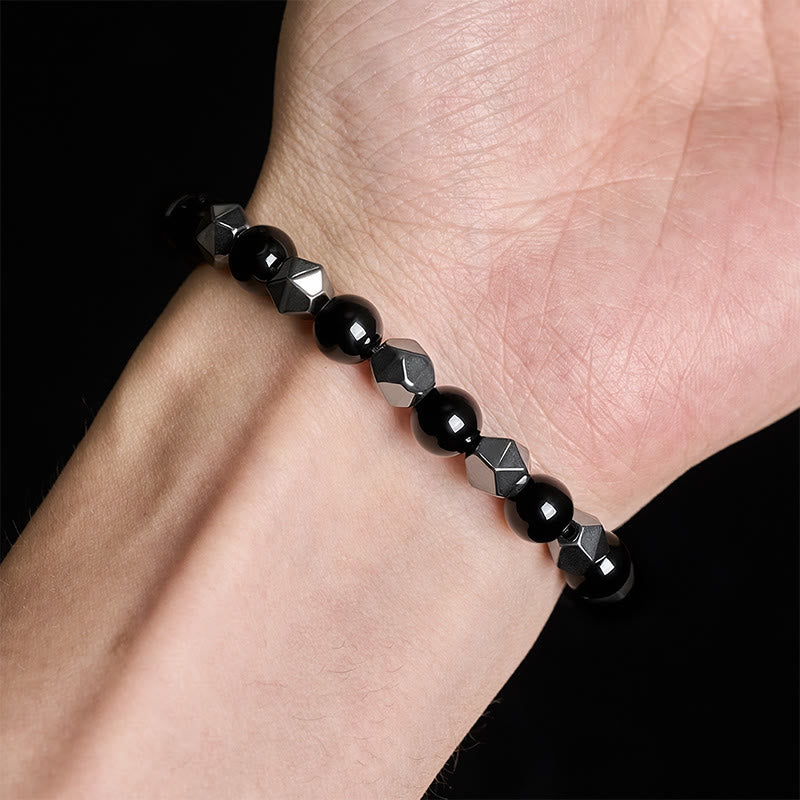 Buddha Stones Pulsera de fuerza con hematita facetada ojo de tigre - image 5