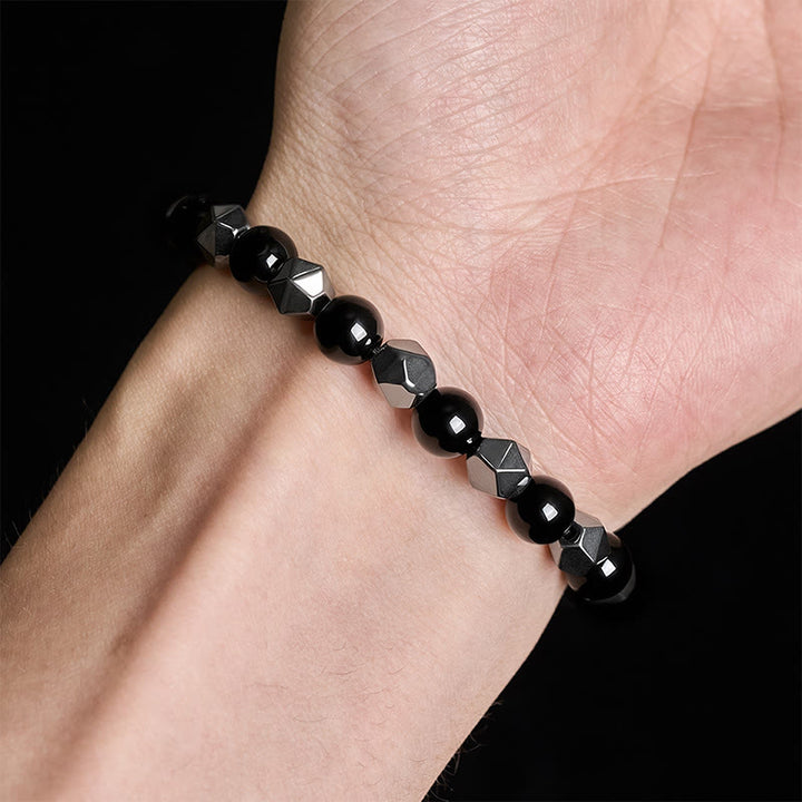 Buddha Stones Pulsera de fuerza con hematita facetada ojo de tigre - image 5