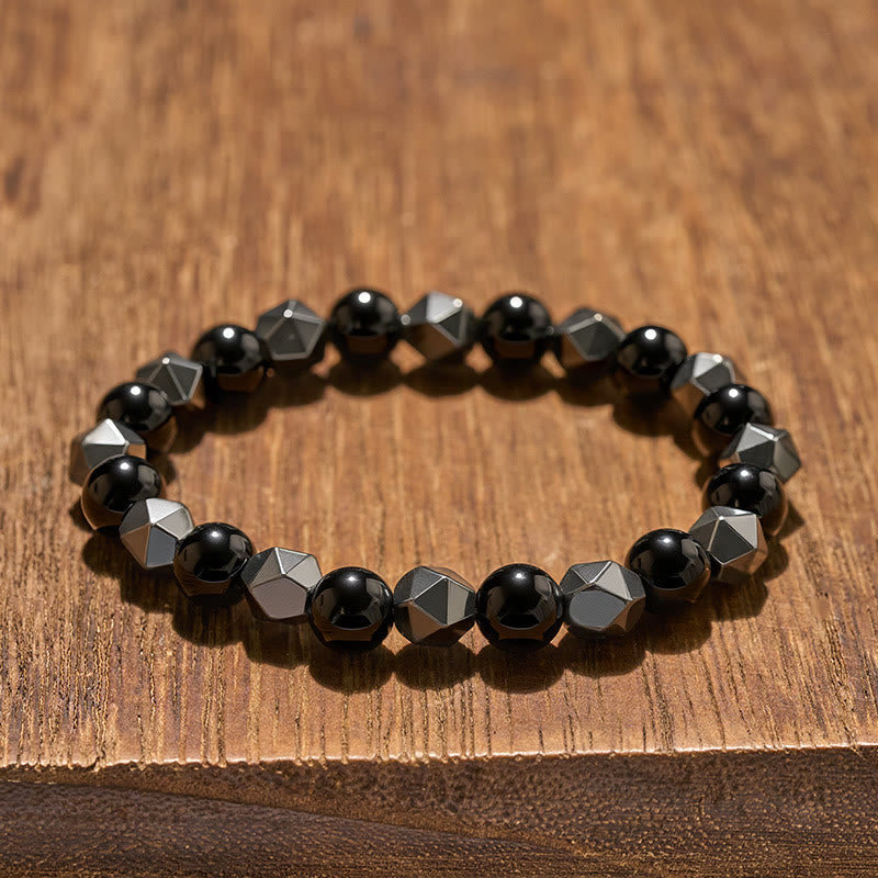 Buddha Stones Pulsera de fuerza con hematita facetada ojo de tigre - image 4
