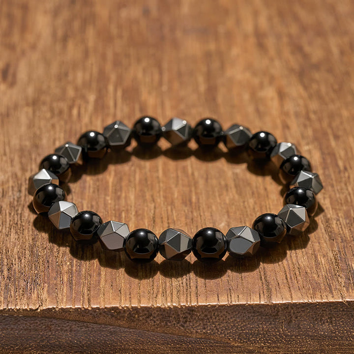 Buddha Stones Pulsera de fuerza con hematita facetada ojo de tigre - image 4
